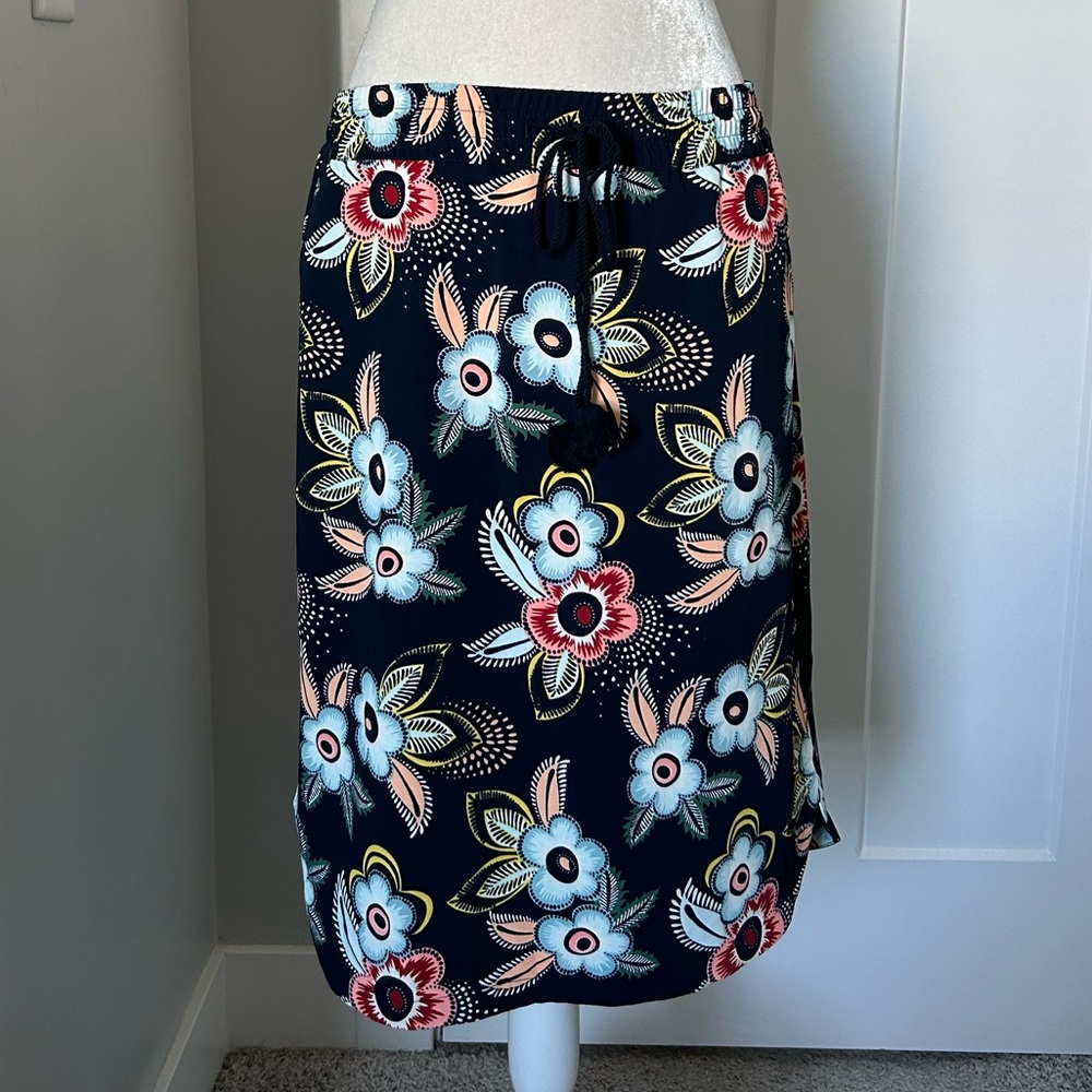 LOFT Floral Drawstring Skirt